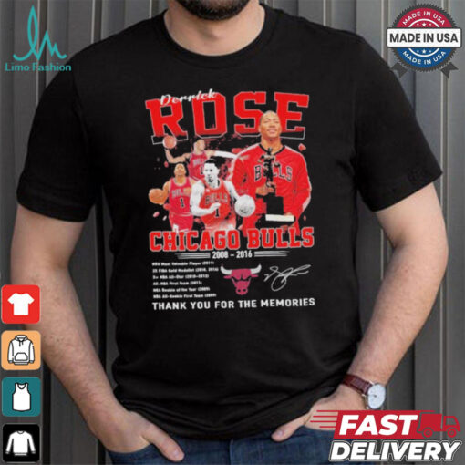 Chicago Bulls Derrick Rose NBA Most Valuable Player 2008 2016 Thank You T Shirt