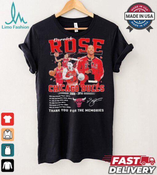 Chicago Bulls Derrick Rose NBA Most Valuable Player 2008 2016 Thank You T Shirt