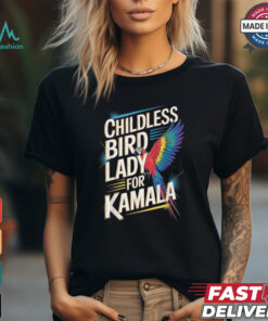 Childless Bird Lady For Kamala Harris 2024 Parrot T Shirts