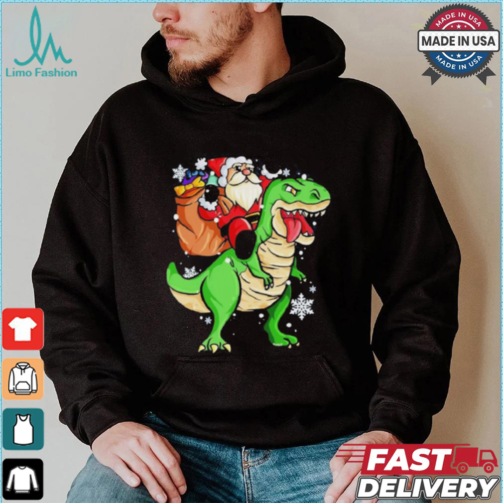 Christmas Trex Dinosaur Santa Claus Riding Trex Xmas Shirt Christmas Trex Dinosaur Santa Claus Riding Trex Xmas Shirt
