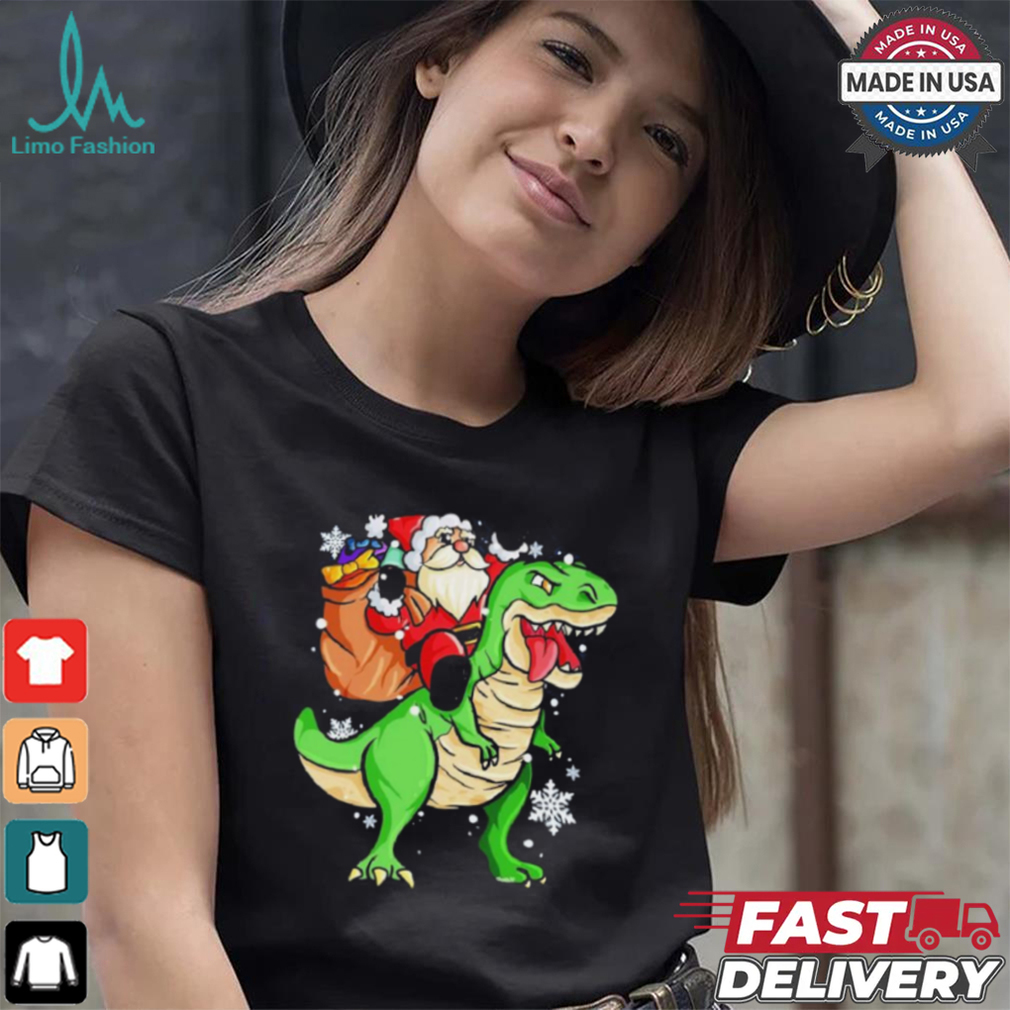 Christmas Trex Dinosaur Santa Claus Riding Trex Xmas Shirt Christmas Trex Dinosaur Santa Claus Riding Trex Xmas Shirt