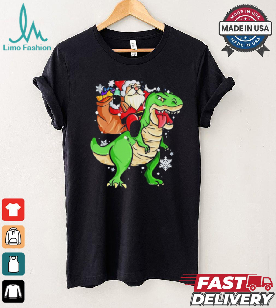 Christmas Trex Dinosaur Santa Claus Riding Trex Xmas Shirt Christmas Trex Dinosaur Santa Claus Riding Trex Xmas Shirt