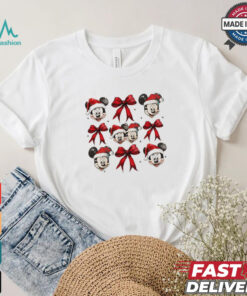 Christmas mouse Mickey Santa coquette bow shirt