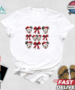 Christmas mouse Mickey Santa coquette bow shirt