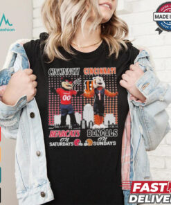 Cincinnati Bearcats On Saturdays Cincinnati Bengals On Sundays Mascot Shirt