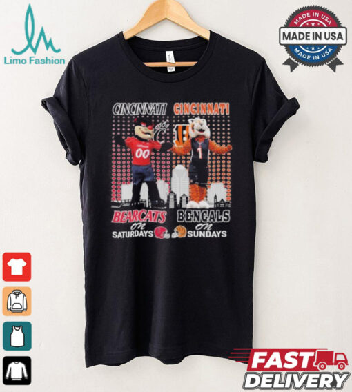 Cincinnati Bearcats On Saturdays Cincinnati Bengals On Sundays Mascot Shirt