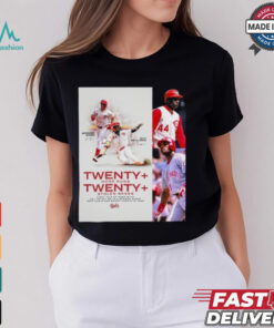 Cincinnati Reds Spencer Steer Elly De La Cruz Twenty Home Runs Twenty Stolen Bases Signatures Poster t shirt