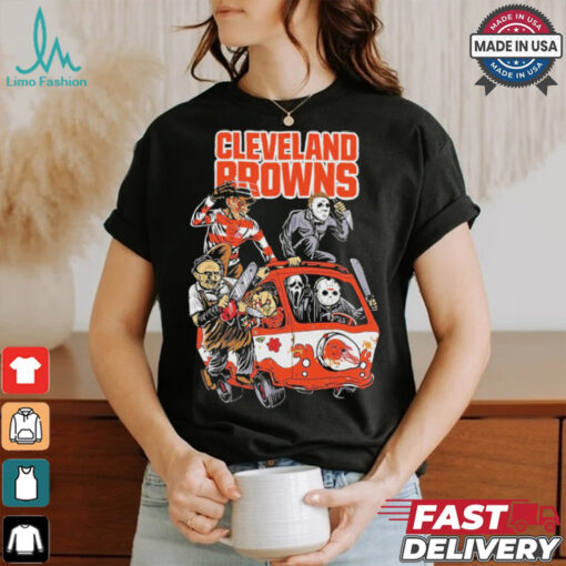 Cleveland Browns NFL Horror Characters Movie Hippie Halloween Shirt