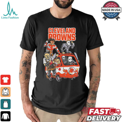 Cleveland Browns NFL Horror Characters Movie Hippie Halloween Shirt