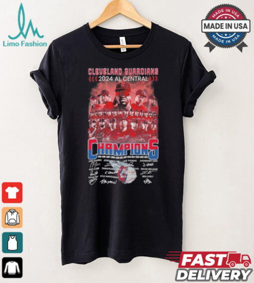 Cleveland Guardians 2024 AL Central Division Champions 12X Signatures T shirt