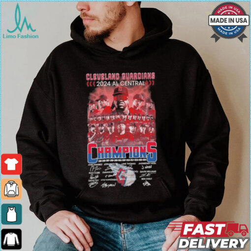 Cleveland Guardians 2024 AL Central Division Champions 12X Signatures T shirt
