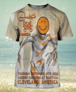 Clutch Exclusive Poster For Show In Cleveland With Rival Sons And Fu Manchu At Jacobs Pavilion At Nautica On September 19 2024 All Over Print Shirt