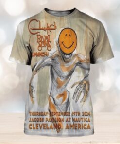 Clutch Exclusive Poster For Show In Cleveland With Rival Sons And Fu Manchu At Jacobs Pavilion At Nautica On September 19 2024 All Over Print Shirt