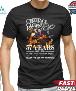Creedence Clearwater Revival 57 year 1967 2024 thank you for the memories shirt