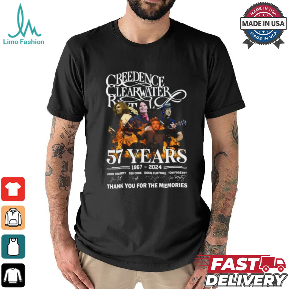 Creedence Clearwater Revival 57 year 1967 2024 thank you for the memories shirt Creedence Clearwater Revival 57 year 1967 2024 thank you for the memories shirt