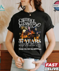Creedence Clearwater Revival 57 year 1967 2024 thank you for the memories shirt, hoodie, sweater, long sleeve and tank top Creedence Clearwater Revival 57 year 1967 2024 thank you for the memories shirt