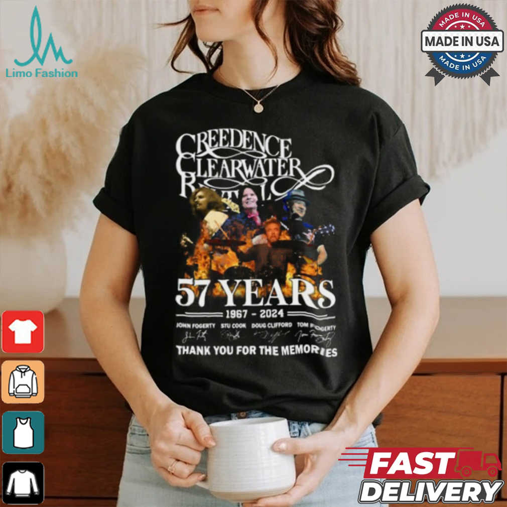 Creedence Clearwater Revival 57 year 1967 2024 thank you for the memories shirt Creedence Clearwater Revival 57 year 1967 2024 thank you for the memories shirt
