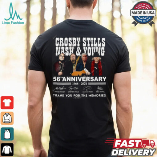 Crosby, Stills, Nash & Young 56th Anniversary 1968 – 2024 Thank You For The Memories T Shirt