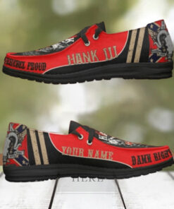 Custom Name Hank Williams III Damn Right, Rebel Proud Hey Dude Shoes