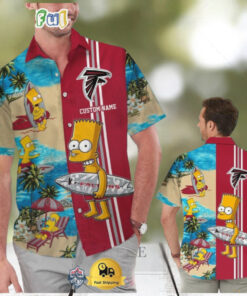 Custom Name NFL Atlanta Falcons Special Bart Simpson Tropical Hawaiian Shirt