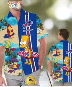 Custom Name NFL Buffalo Bills Special Bart Simpson Tropical Hawaiian Shirt