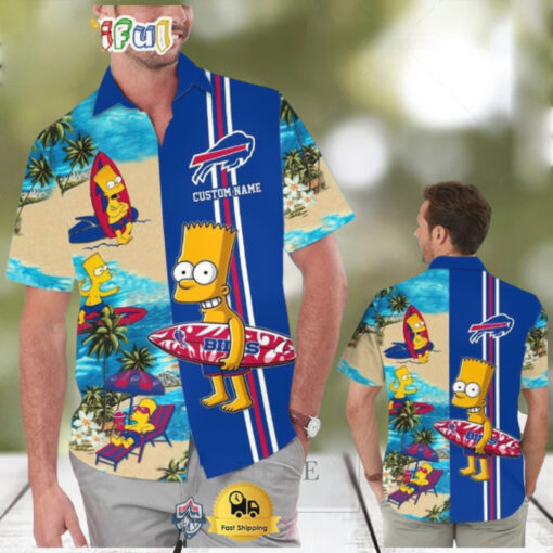 Custom Name NFL Buffalo Bills Special Bart Simpson Tropical Hawaiian Shirt