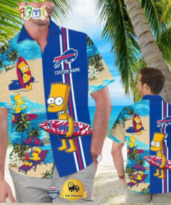 Custom Name NFL Buffalo Bills Special Bart Simpson Tropical Hawaiian Shirt