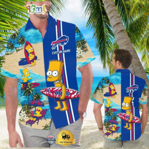 Custom Name NFL Buffalo Bills Special Bart Simpson Tropical Hawaiian Shirt