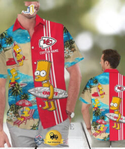 Custom Name NFL Kansas City Chiefs Special Bart Simpson Tropical Hawaiian Shirt