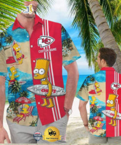 Custom Name NFL Kansas City Chiefs Special Bart Simpson Tropical Hawaiian Shirt