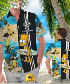 Custom Name NFL New Orleans Saints Special Bart Simpson Tropical Hawaiian Shirt