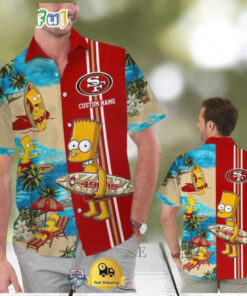 Custom Name NFL San Francisco 49ers Special Bart Simpson Tropical Hawaiian Shirt