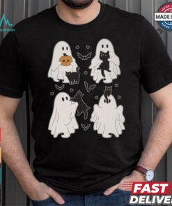 Cute Ghost Cats Garden Flag shirt