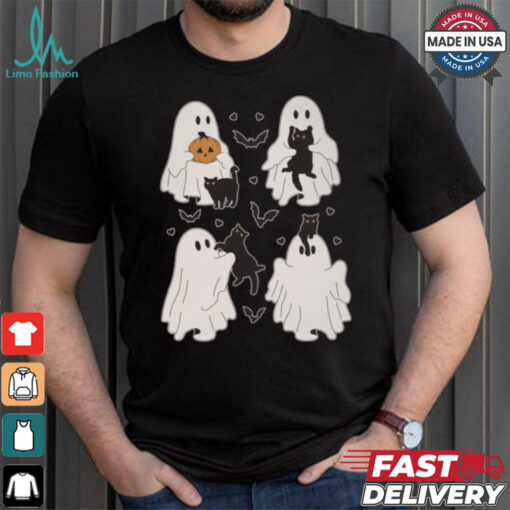 Cute Ghost Cats Garden Flag shirt