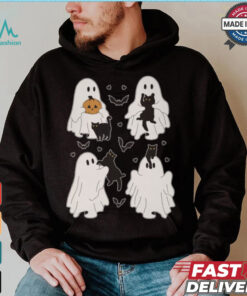 Cute Ghost Cats Garden Flag shirt