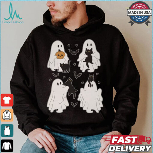 Cute Ghost Cats Garden Flag shirt