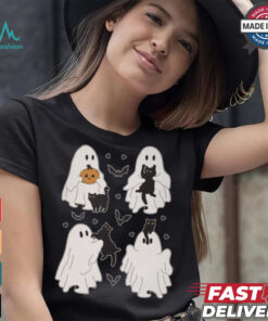 Cute Ghost Cats Garden Flag shirt