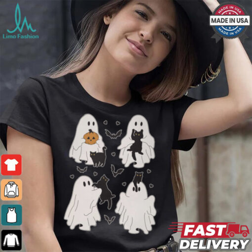Cute Ghost Cats Garden Flag shirt