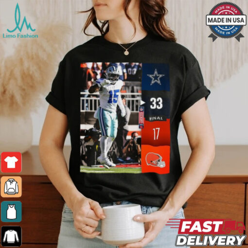 Dallas Cowboys wins 33 17 Cleveland Browns 2024 NFL Game final score shirt
