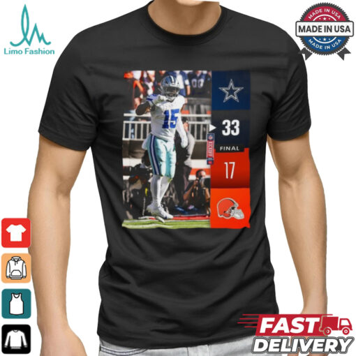 Dallas Cowboys wins 33 17 Cleveland Browns 2024 NFL Game final score shirt