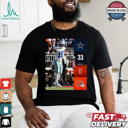 Dallas Cowboys wins 33 17 Cleveland Browns 2024 NFL Game final score shirt