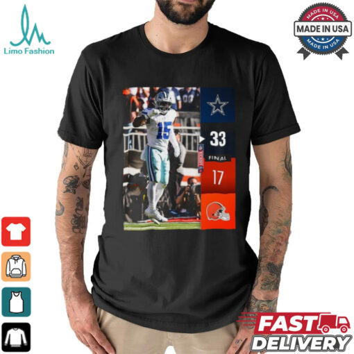 Dallas Cowboys wins 33 17 Cleveland Browns 2024 NFL Game final score shirt