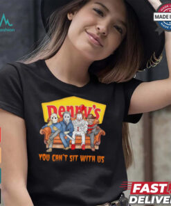 Denny’s you can’t sit with us Voorhees Myers Pennywise and Krueger Halloween shirt