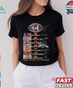 Denver Broncos 64 Years Of 1960 2024 Thank You For The Memories T Shirt