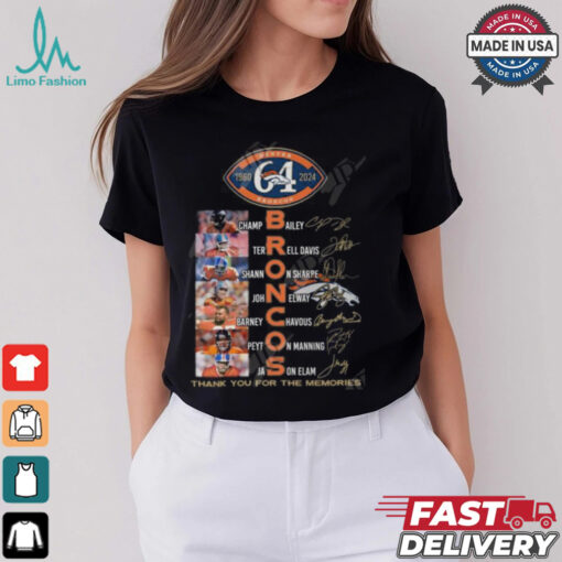 Denver Broncos 64 Years Of 1960 2024 Thank You For The Memories T Shirt