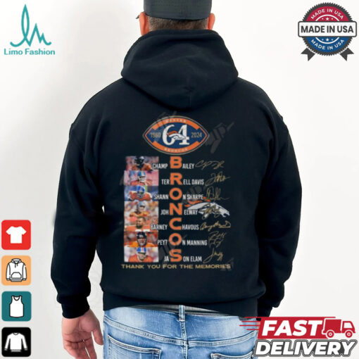 Denver Broncos 64 Years Of 1960 2024 Thank You For The Memories T Shirt