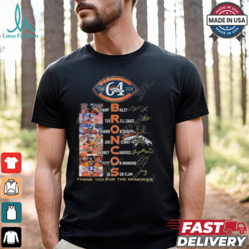 Denver Broncos 64 Years Of 1960 2024 Thank You For The Memories T Shirt