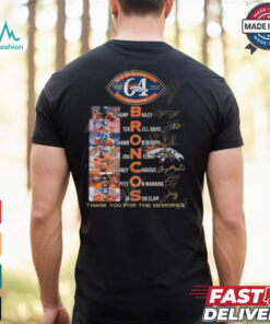Denver Broncos 64 Years Of 1960 2024 Thank You For The Memories T Shirt
