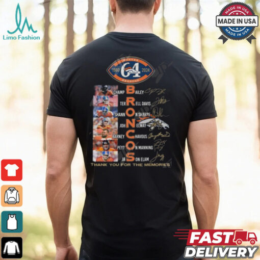 Denver Broncos 64 Years Of 1960 2024 Thank You For The Memories T Shirt