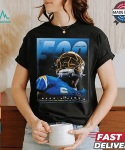 Derwin James Los Angeles Chargers 500 career tackles since the turn of the century shirt